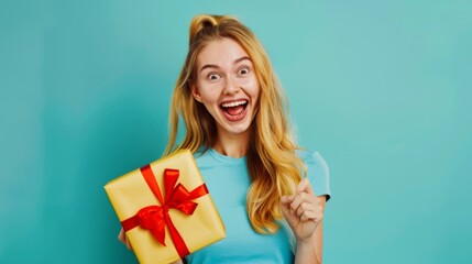 A Woman Excited by a Gift