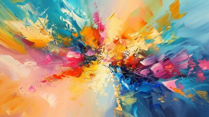 colorful abstract painting for interior design