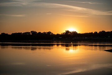 sundown, jezior, woda, niebo, słońce, krajobraz, wschody, charakter, rzeka, wieczorny, chmura, dzisiejszy wieczór, pomarańcz, brzask, poranek, chmura, spokojny, lato, sylwetka, horyzont,  © Krzysztof  Jaworski
