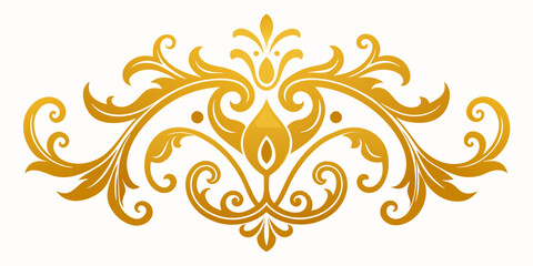 Ornamental Design Baroque Element vector illustration. Gold ornament baroque style element design 
