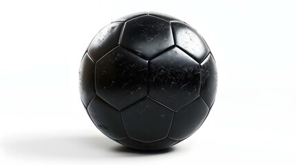 Naklejka premium Isolated black Soccer Ball on a white Background with Copy Space