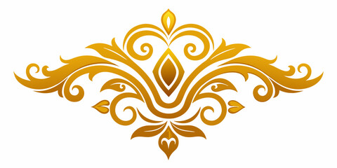 Ornamental Design Baroque Element vector illustration. Gold ornament baroque style element design 
