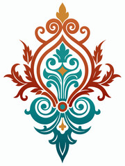 Ornamental Design Baroque Element vector illustration