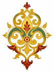 Ornamental Design Baroque Element vector illustration. Gold ornament baroque style element design 
