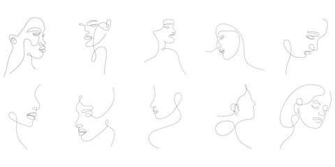 Abstract Face Line Drawing