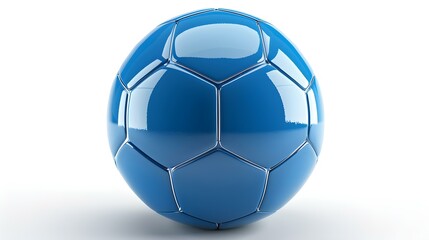 Fototapeta premium Isolated blue Soccer Ball on a white Background with Copy Space