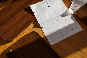 Self-assembly modern furniture by woman