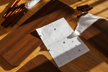 Self-assembly modern furniture by woman