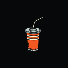 A hand-drawn glass of soda. Vector illustration.