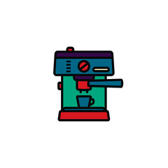 Original vector illustration. The contour icon of the coffee machine.