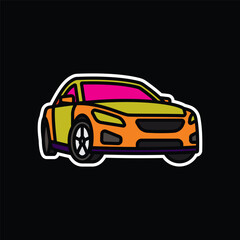 Original vector illustration. A passenger car. A contour icon.