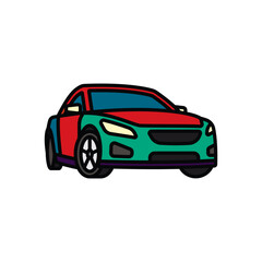 Fototapeta premium Original vector illustration. A passenger car. A contour icon.
