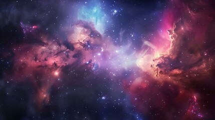 Fototapeta premium Interstellar space, stars, nebula and galaxy.