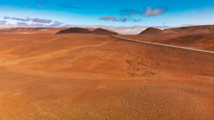 Aerial view of Iceland countryside in Asbyrgi - Utsynisstadur