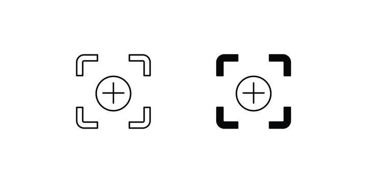 camera focus icon with white background vector stock illustration