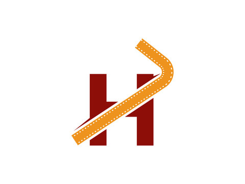 H and 7 logo design vector. H7 with like film reel illustration free vector 