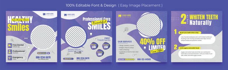 Dentist and health care medical social media and web banner template. Hospital, doctor, clinic and dentist health business marketing banner with logo & icon. Creative online promotion corporate flyer 