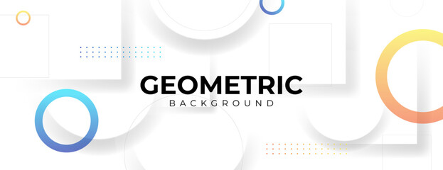 white abstract background with geometric element composition for banner, poster, presentation, card, cover, brochure, etc.