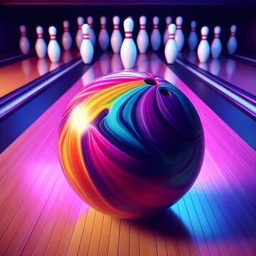 palla da bowling e birilli