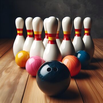palla da bowling e birilli