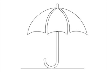 Continuous single line drawing of umbrella abstract umbrella line art illustration