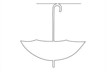 Continuous single line drawing of umbrella abstract umbrella line art illustration