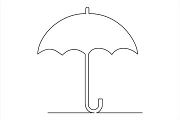 Continuous single line drawing of umbrella abstract umbrella line art illustration © MdOmar
