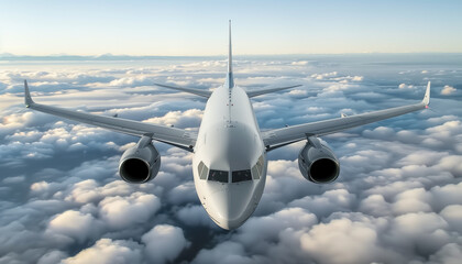 Front view of flight in the sky made. Ai generative