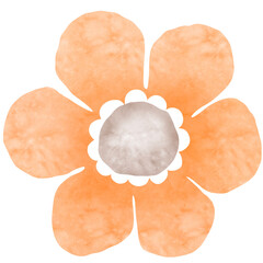 Orange Flower Watercolors 2