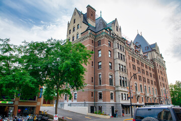 Naklejka premium Vancouver Island, Canada - August 14, 2017: Buildings of Victoria on a sunny day