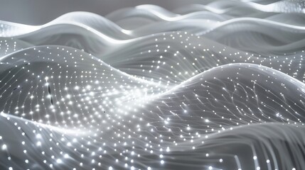 Fiber optic strands weave intricate patterns, illuminating sleek, monochromatic design.