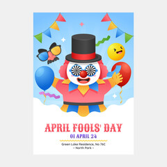 April Fools Day poster in flat design