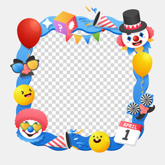 Fototapeta premium April Fools Day frame in flat design
