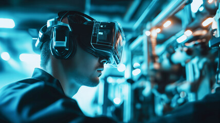 ultrarealistic, futuristic engineer with augmented reality data helmet, examines robotic machine, blurred background --ar 16:9 --style raw Job ID: 08b56e54-c5c9-4bb5-98ed-68938d7c8838 - Powered by Adobe