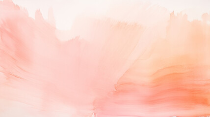 Abstract drawing of delicate coral color. Peach background postcard