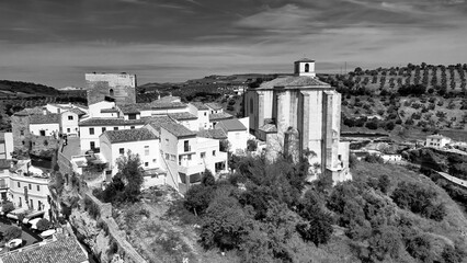 Aerial view of Setenil de las Bodegas, Andalusia. Southern Spain