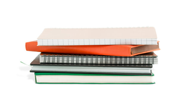 Notebooks and notepads isolated  with transparent shadows.