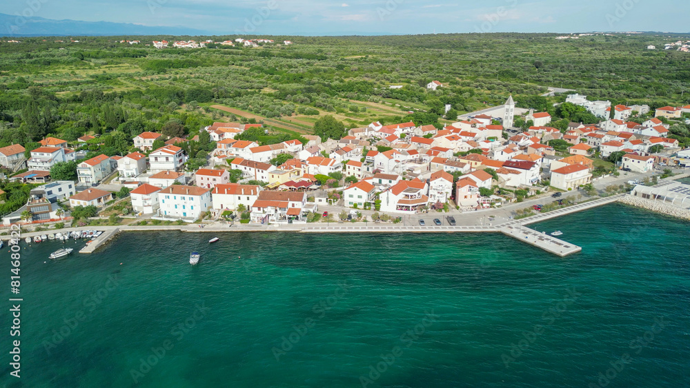 Sticker petrcane aerial view in zadar, croatia