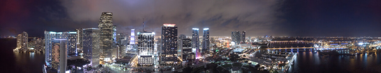 Downtown Miami skyline at sunset, Florida