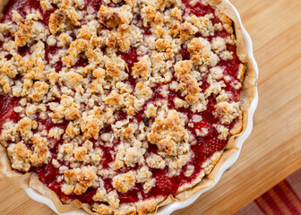 Homemade Healthy Strawberry Crumble Close Up