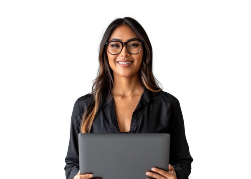 Central American Woman with Laptop