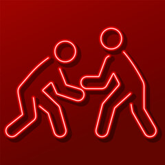 struggle neon sign, modern glowing banner design, colorful modern design trend. Vector illustration.