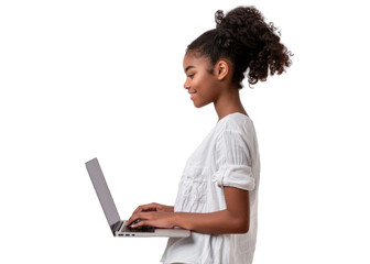 Central American Woman Using Laptop