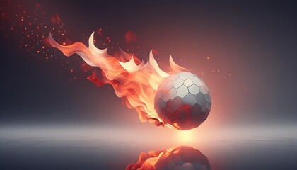 glowing redish grey abstract background with a fire ball flying generative ai