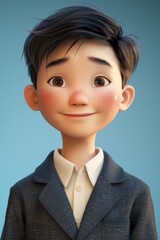 Confident Asian Schoolboy Portrait Generative AI