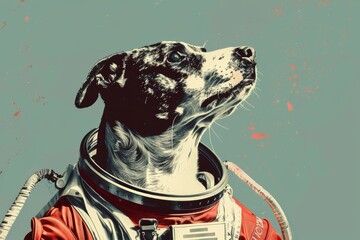 Retro Space Adventure with a Canine Cosmonaut Generative AI