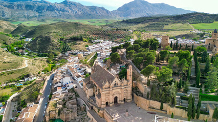 Aerial view of Antequera, Andalusia. Southern Spain