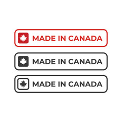 Emblem logo of Made in Canada product design vector label