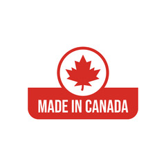 Emblem logo of Made in Canada product design vector label