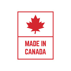 Emblem logo of Made in Canada product design vector label